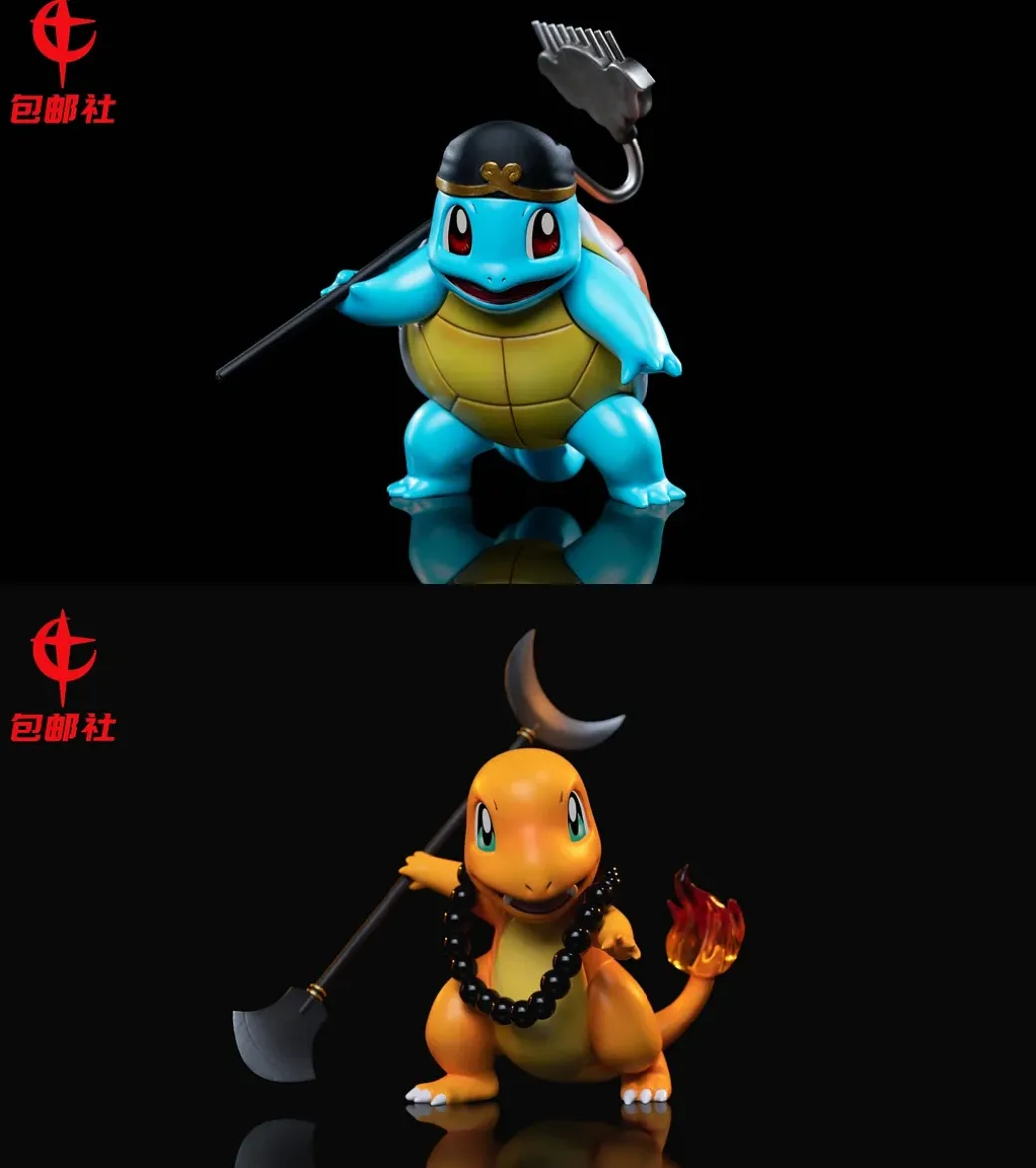 Zhu Bajie Cosplay Squirtle & Sha Wujing Cosplay Charmander - Journey to the West Pokemon Statue - BaoYouShe Studio