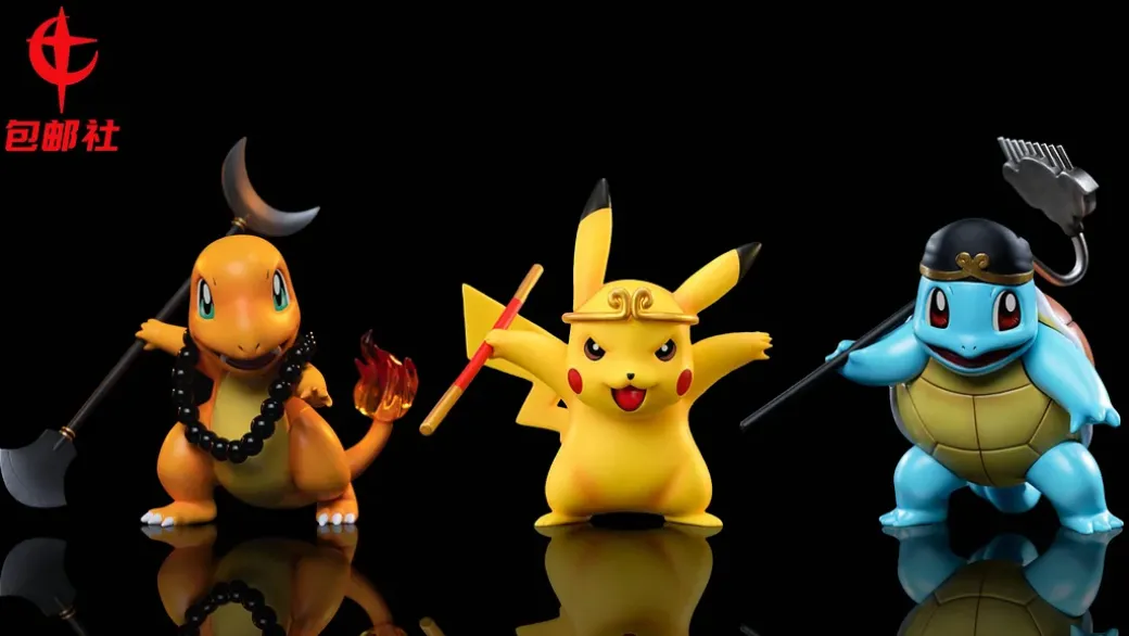 Zhu Bajie Cosplay Squirtle & Sha Wujing Cosplay Charmander - Journey to the West Pokemon Statue - BaoYouShe Studio